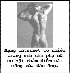 Text Box: Mạng internet có nhiều trang web cho phụ nữ cơ hội chấm điểm cái mông của đàn ông. 